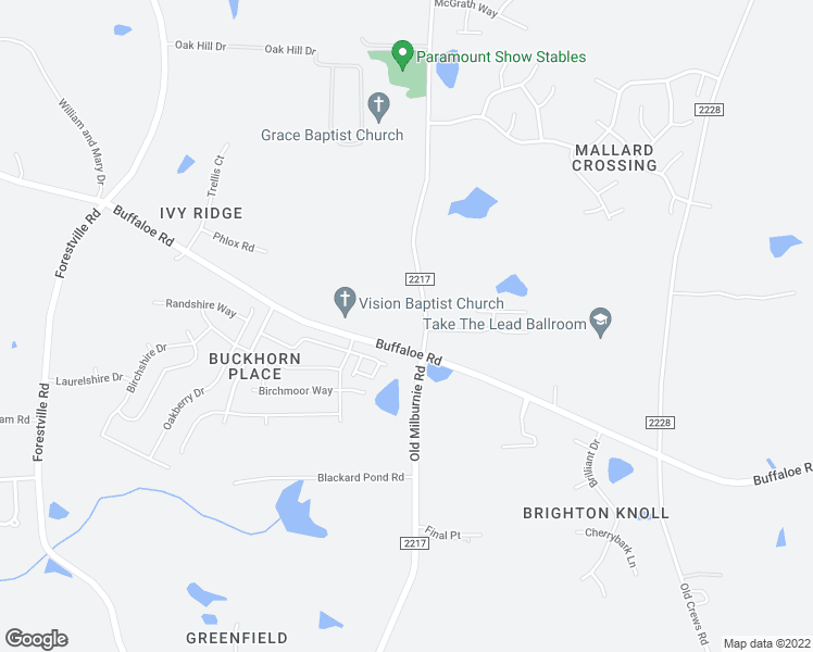 map of restaurants, bars, coffee shops, grocery stores, and more near 7725 Buffaloe Road in Raleigh