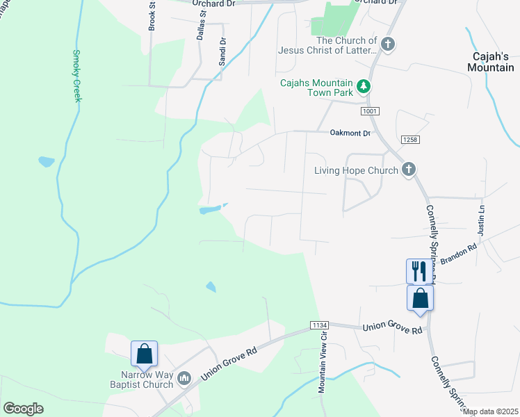 map of restaurants, bars, coffee shops, grocery stores, and more near 115 Timber Ridge Drive in Lenoir