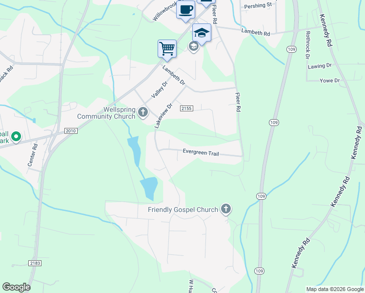 map of restaurants, bars, coffee shops, grocery stores, and more near 526 Evergreen Trail in Thomasville