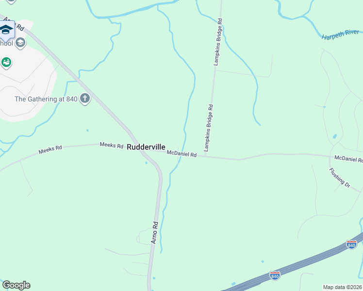 map of restaurants, bars, coffee shops, grocery stores, and more near 6212 McDaniel Road in College Grove