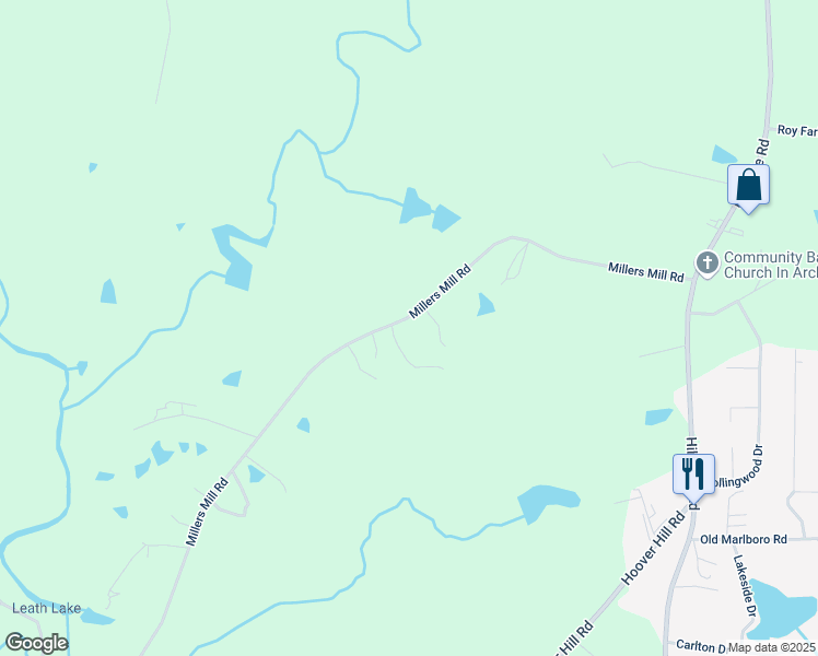 map of restaurants, bars, coffee shops, grocery stores, and more near 4770 Millers Mill Road in Trinity