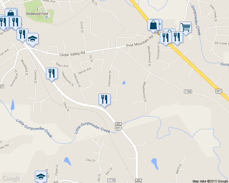 map of restaurants, bars, coffee shops, grocery stores, and more near 135 Shamrock Cir Dr in Hudson