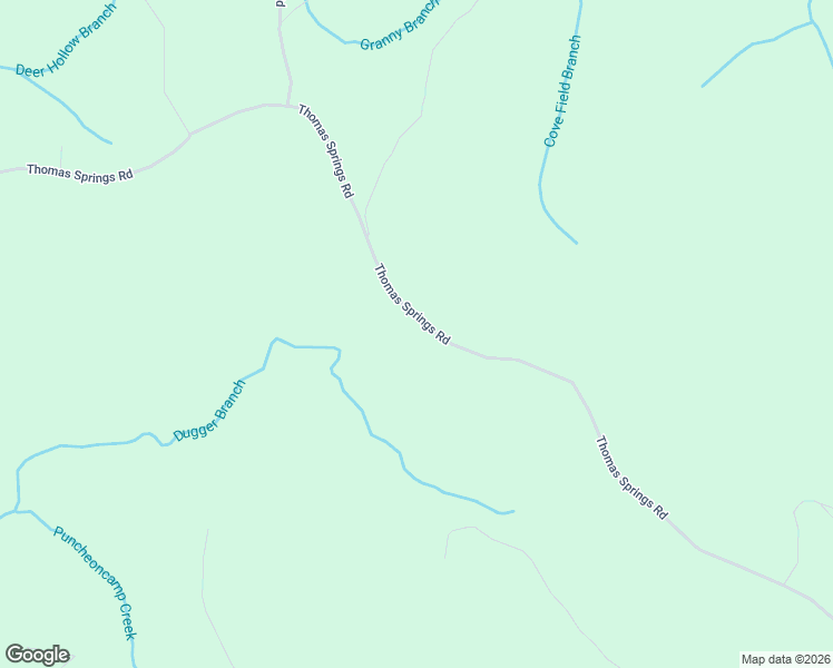 map of restaurants, bars, coffee shops, grocery stores, and more near Thomas Springs Road in Crossville