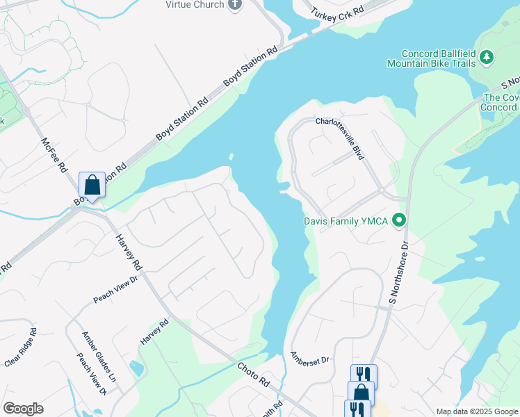 map of restaurants, bars, coffee shops, grocery stores, and more near 12411 Mallard Bay Dr in Knoxville
