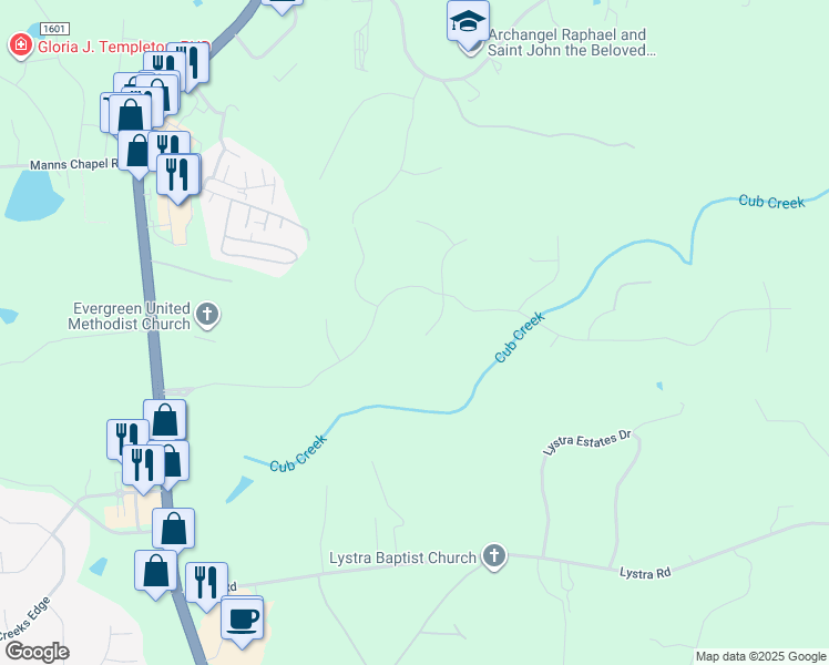 map of restaurants, bars, coffee shops, grocery stores, and more near 108 South Duelling Oaks Drive in Chapel Hill