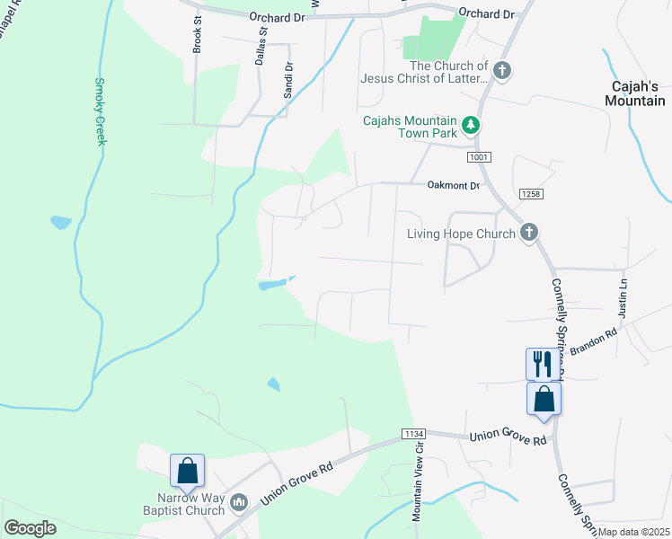 map of restaurants, bars, coffee shops, grocery stores, and more near 115 Timber Ridge Drive in Lenoir