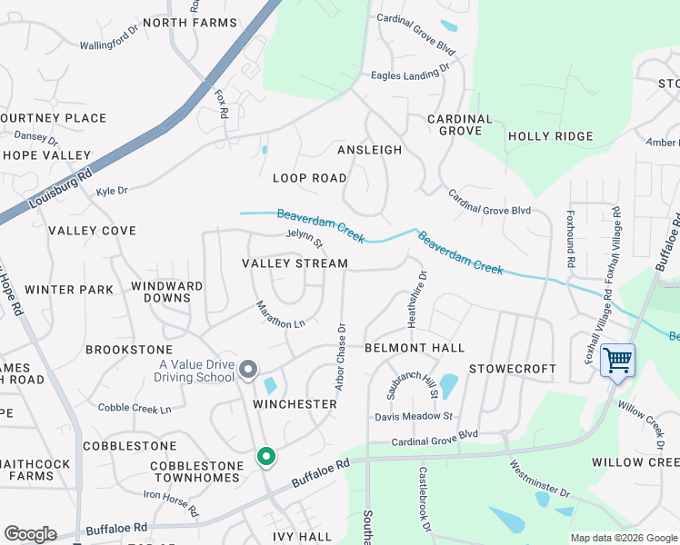 map of restaurants, bars, coffee shops, grocery stores, and more near 5142 Arbor Chase Drive in Raleigh