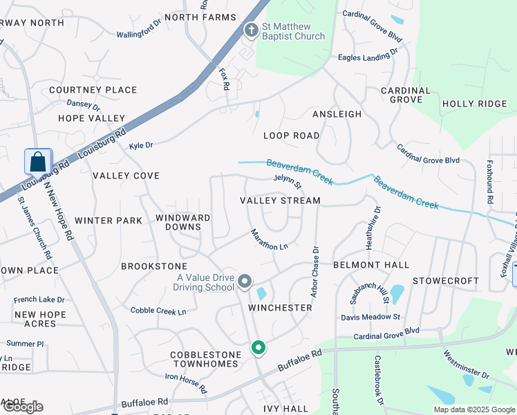 map of restaurants, bars, coffee shops, grocery stores, and more near 4708 Alenja Lane in Raleigh