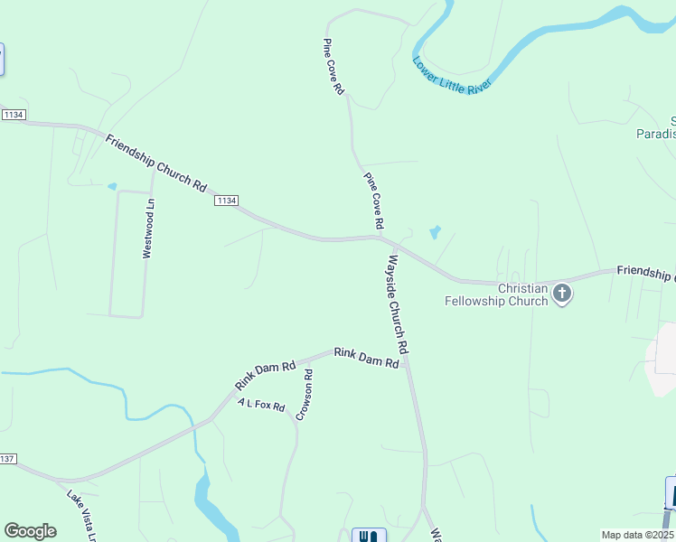 map of restaurants, bars, coffee shops, grocery stores, and more near 1155 Friendship Church Road in Taylorsville
