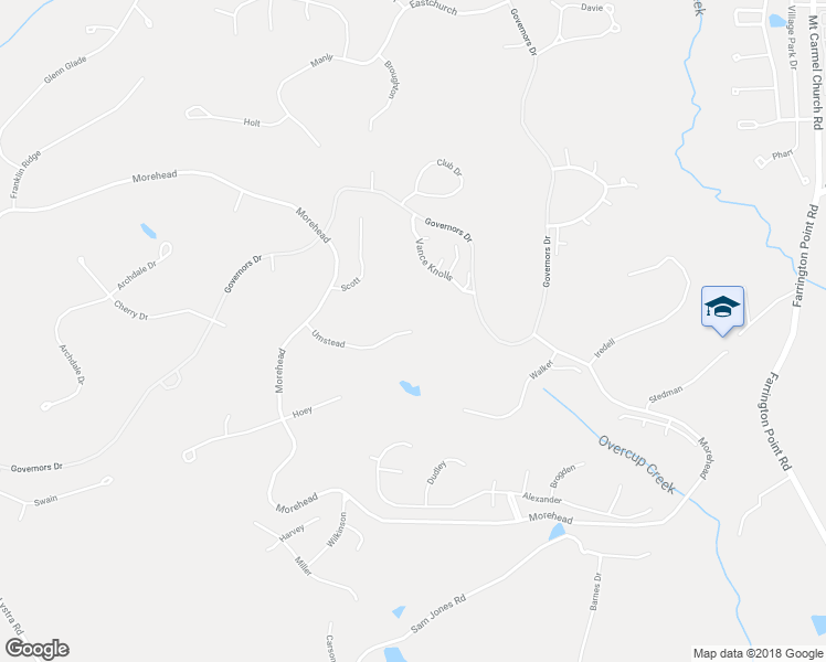 map of restaurants, bars, coffee shops, grocery stores, and more near 27516 Umstead in Chapel Hill