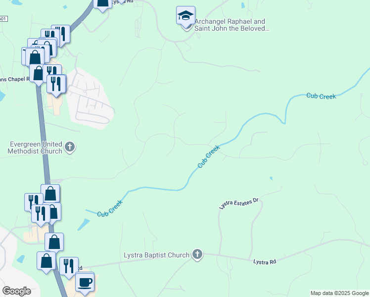 map of restaurants, bars, coffee shops, grocery stores, and more near 776 Legend Oaks Drive in Chapel Hill