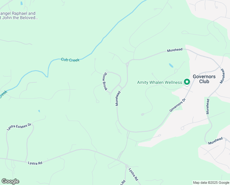 map of restaurants, bars, coffee shops, grocery stores, and more near 19236 Stone Brook in Chapel Hill