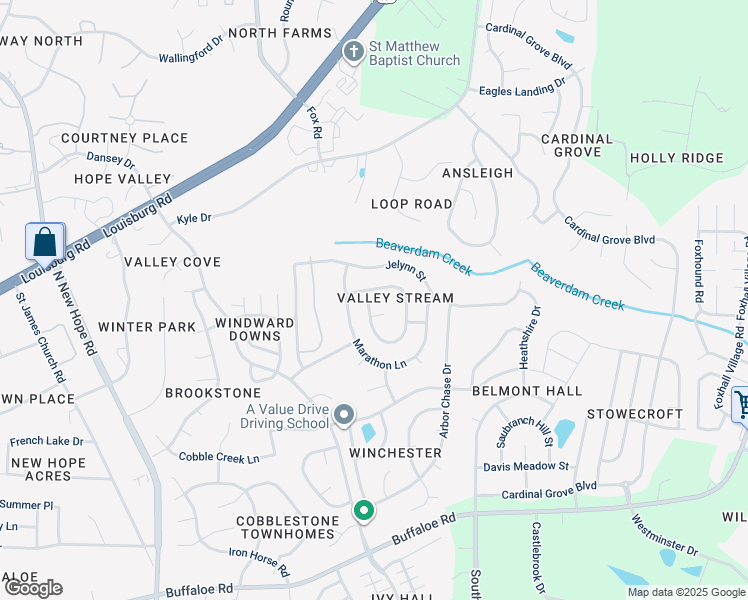 map of restaurants, bars, coffee shops, grocery stores, and more near 4705 Alenja Lane in Raleigh
