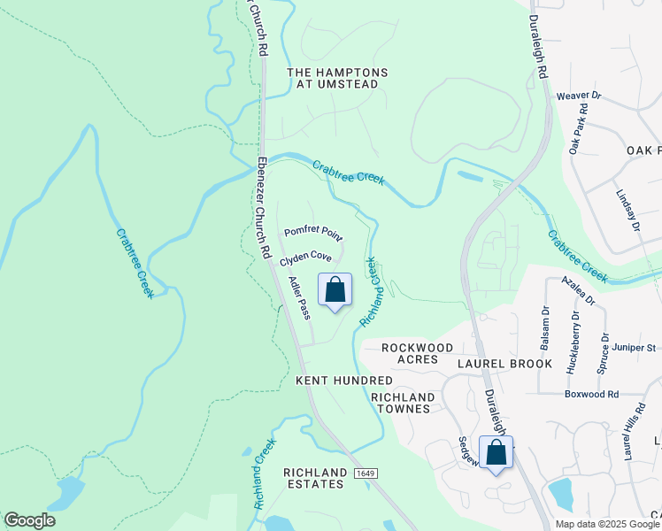 map of restaurants, bars, coffee shops, grocery stores, and more near 5026 Clyden Cove in Raleigh