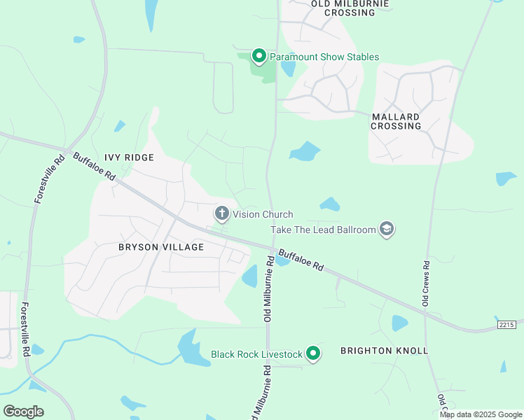 map of restaurants, bars, coffee shops, grocery stores, and more near 7725 Buffaloe Road in Raleigh
