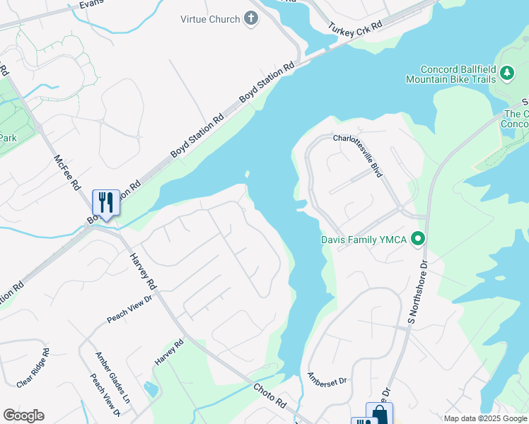 map of restaurants, bars, coffee shops, grocery stores, and more near 12411 Mallard Bay Drive in Knoxville