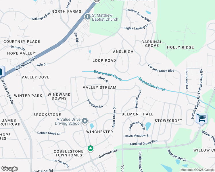 map of restaurants, bars, coffee shops, grocery stores, and more near 4832 Jelynn Street in Raleigh