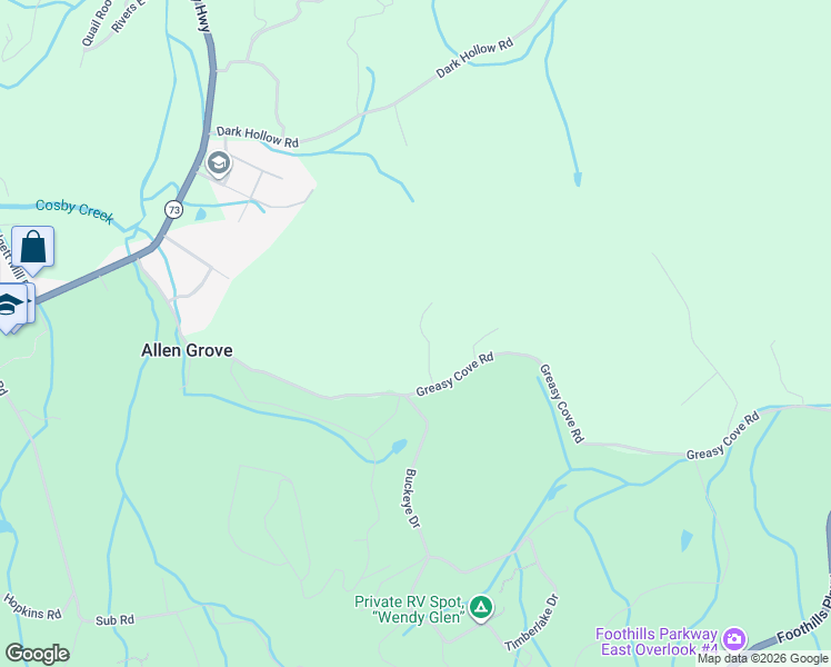 map of restaurants, bars, coffee shops, grocery stores, and more near 1009 Country Mountain Road in Cosby