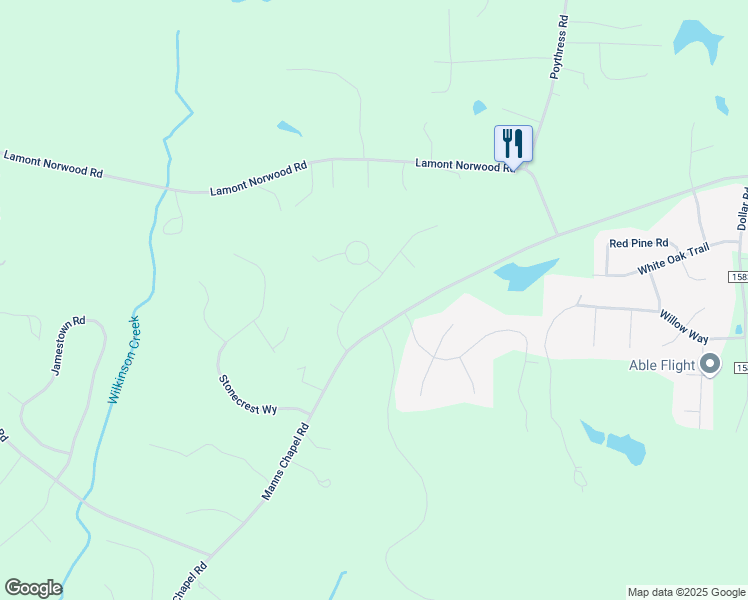 map of restaurants, bars, coffee shops, grocery stores, and more near 152 Heartland Drive in Pittsboro