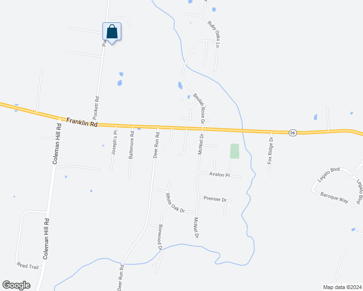 map of restaurants, bars, coffee shops, grocery stores, and more near 142 Crestwood Drive in Murfreesboro