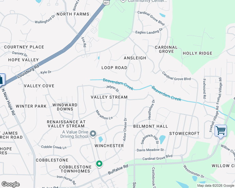 map of restaurants, bars, coffee shops, grocery stores, and more near 4828 Jelynn Street in Raleigh