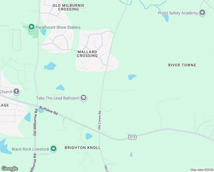 map of restaurants, bars, coffee shops, grocery stores, and more near 2316 Old Crews Road in Raleigh