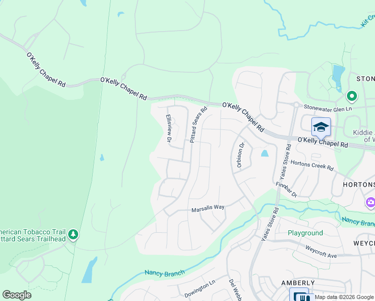 map of restaurants, bars, coffee shops, grocery stores, and more near 221 Abbey View Way in Cary