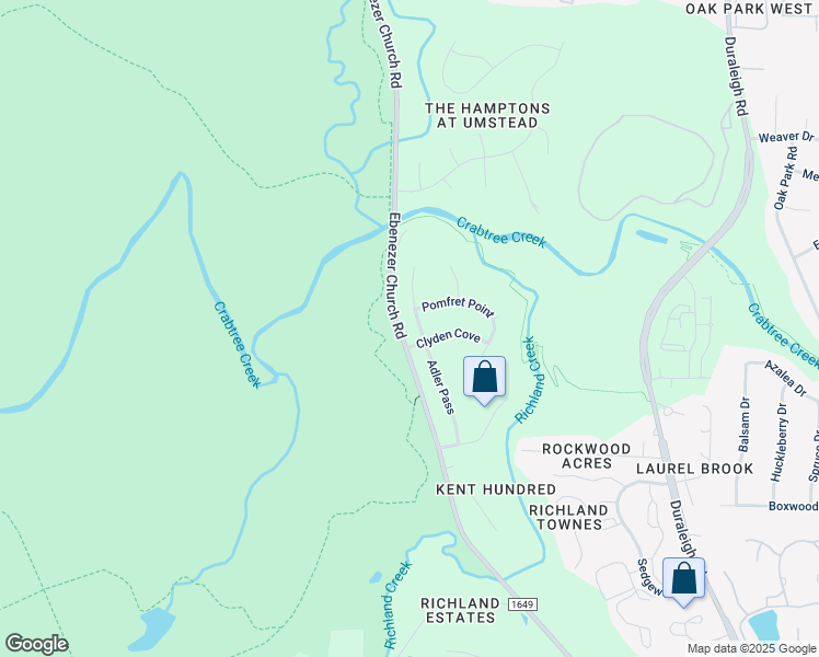 map of restaurants, bars, coffee shops, grocery stores, and more near 4805 Adler Pass in Raleigh