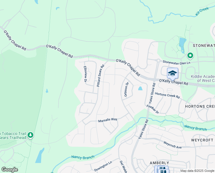 map of restaurants, bars, coffee shops, grocery stores, and more near 732 Blackfriars Loop in Cary