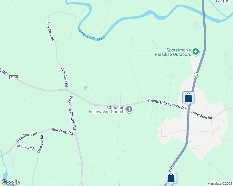 map of restaurants, bars, coffee shops, grocery stores, and more near 584 Friendship Church Road in Taylorsville