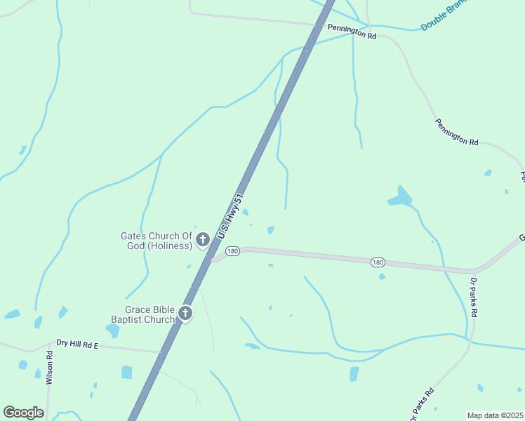 map of restaurants, bars, coffee shops, grocery stores, and more near 2236 Gates Road in Halls