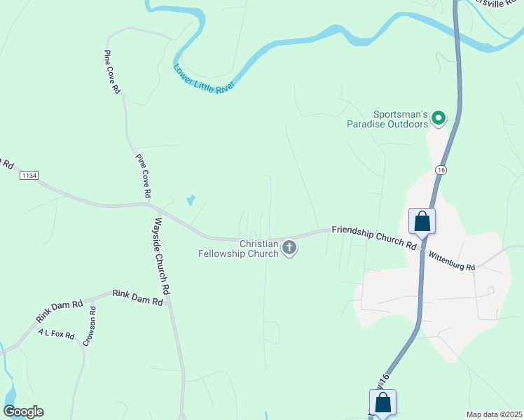 map of restaurants, bars, coffee shops, grocery stores, and more near 584 Friendship Church Road in Taylorsville