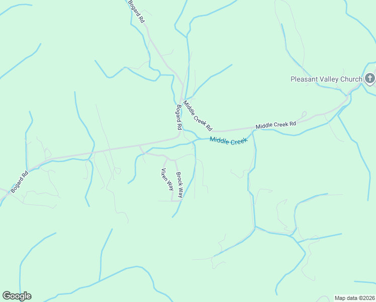map of restaurants, bars, coffee shops, grocery stores, and more near 3522 Bogard Road in Cosby