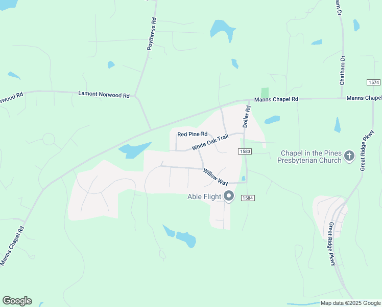 map of restaurants, bars, coffee shops, grocery stores, and more near 43 White Oak Trail in Chapel Hill