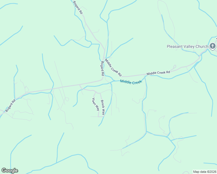 map of restaurants, bars, coffee shops, grocery stores, and more near 3522 Bogard Road in Cosby