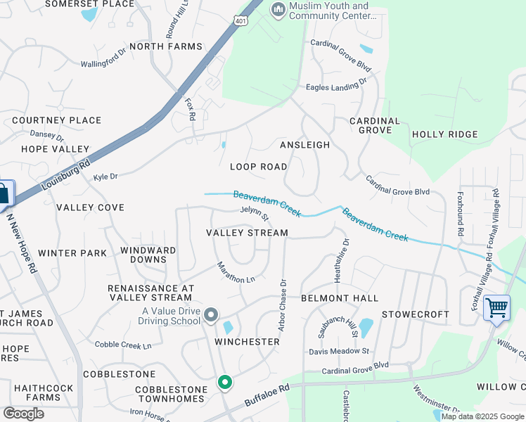 map of restaurants, bars, coffee shops, grocery stores, and more near 4817 Jelynn Street in Raleigh