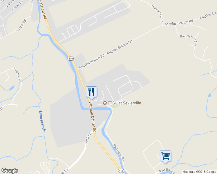 map of restaurants, bars, coffee shops, grocery stores, and more near 1928 Scarlett Meadows Drive in Sevierville