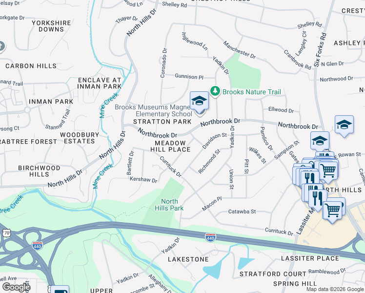 map of restaurants, bars, coffee shops, grocery stores, and more near 809 Tyrrell Road in Raleigh