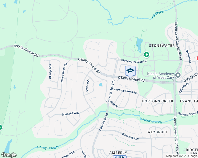 map of restaurants, bars, coffee shops, grocery stores, and more near 815 Finnbar Drive in Cary