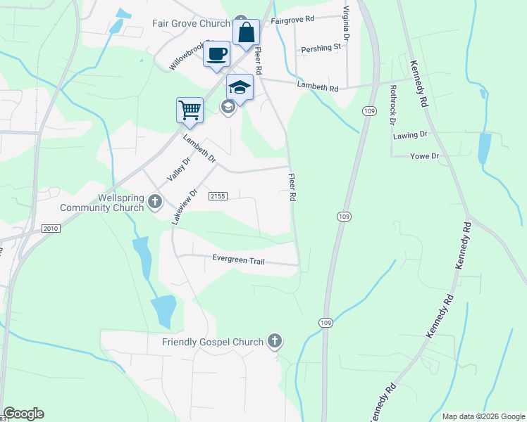 map of restaurants, bars, coffee shops, grocery stores, and more near 149 Melody Lane in Thomasville