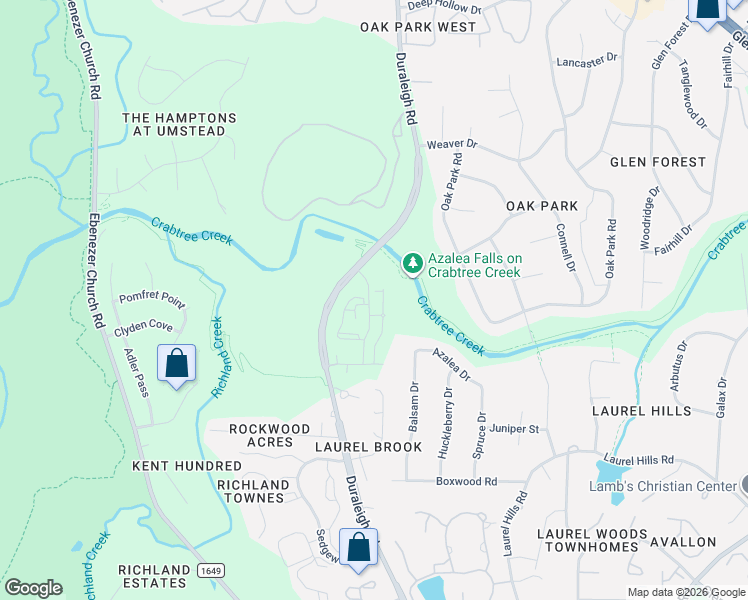 map of restaurants, bars, coffee shops, grocery stores, and more near 4800 Duraleigh Road in Raleigh
