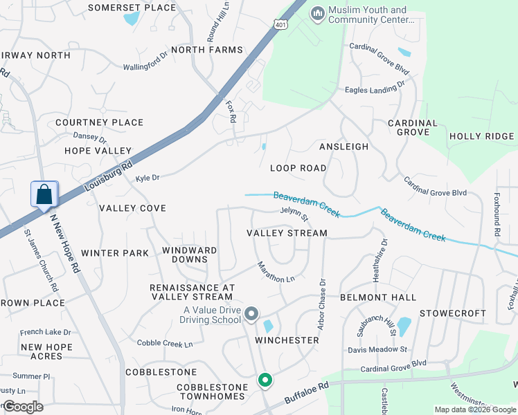map of restaurants, bars, coffee shops, grocery stores, and more near 4703 Jelynn Street in Raleigh