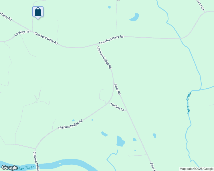 map of restaurants, bars, coffee shops, grocery stores, and more near 3495 Chicken Bridge Road in Pittsboro