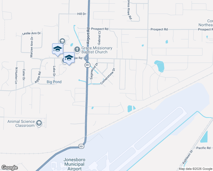 map of restaurants, bars, coffee shops, grocery stores, and more near 4217 Teri Dawn Cove in Jonesboro