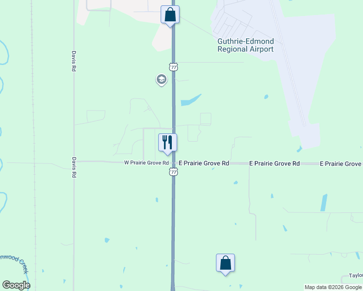 map of restaurants, bars, coffee shops, grocery stores, and more near 3510 South Division Street in Guthrie