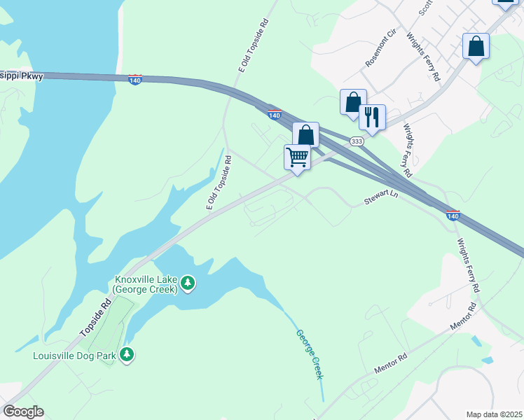 map of restaurants, bars, coffee shops, grocery stores, and more near 2139 Topside Road in Louisville