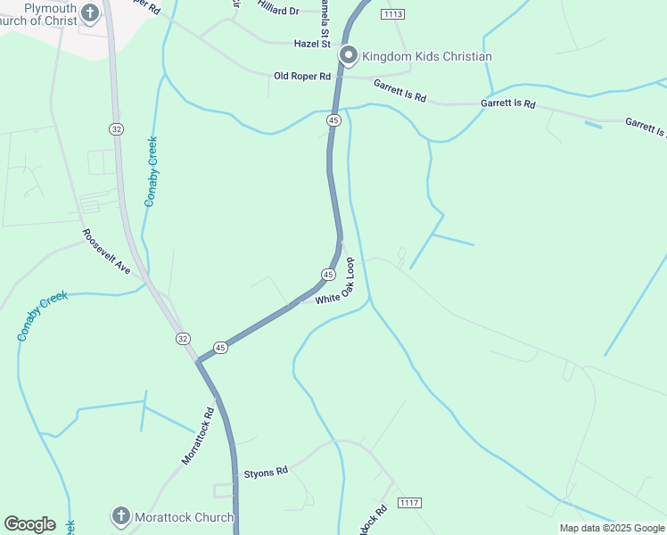 map of restaurants, bars, coffee shops, grocery stores, and more near North Carolina 45 in Plymouth
