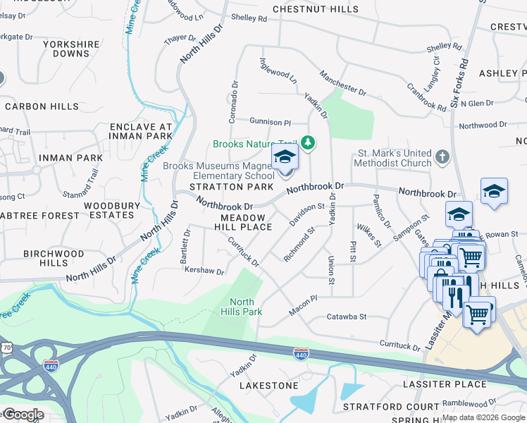 map of restaurants, bars, coffee shops, grocery stores, and more near 809 Tyrrell Road in Raleigh