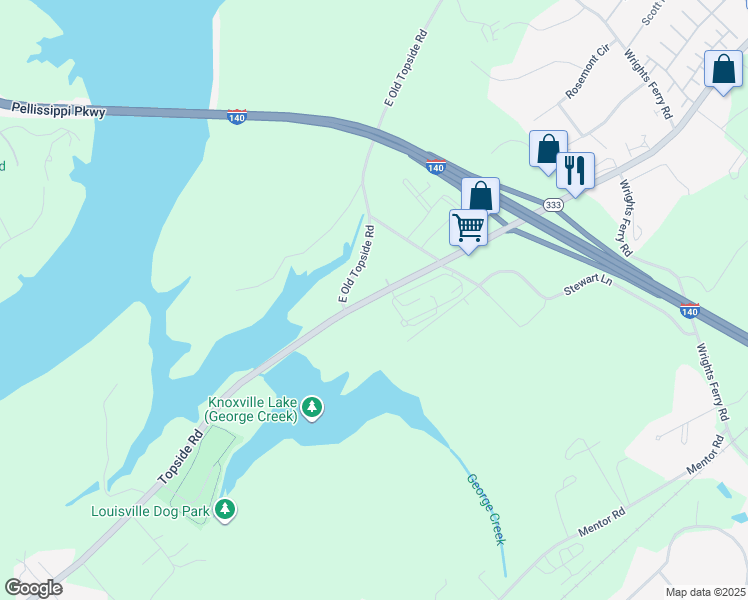 map of restaurants, bars, coffee shops, grocery stores, and more near 2221 Topside Road in Louisville