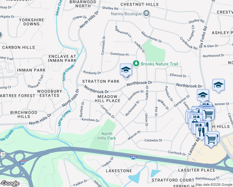 map of restaurants, bars, coffee shops, grocery stores, and more near 809 Tyrrell Road in Raleigh
